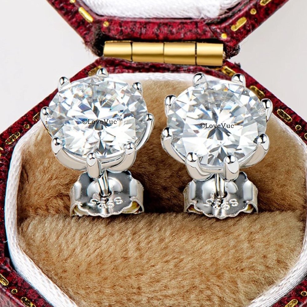 Certified 4ct. t.w. Diamond Solitaire 8-prong Stud Earrings - Picture 5 of 15